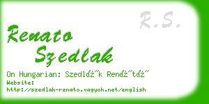 renato szedlak business card